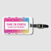 Étiquette À Bagage Papel Picado Fête Amusante (Devant Horizontal)