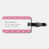 Étiquette À Bagage Papier à graisse rose et gris vert d'Apple (Dos horizontal)