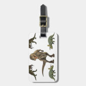 Étiquette À Bagage Papier Dinosaure (Devant Vertical)