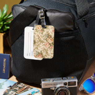 Étiquette À Bagage Papier peint à motif floral vintage