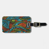 Étiquette À Bagage Papier peint ethnique abstrait (Devant horizontal)