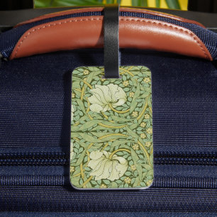Étiquette À Bagage Papier peint floral bleu Pimpernel de William Morr