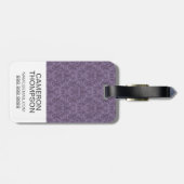 Étiquette À Bagage Papier peint floral pourpre fait sur commande 2 de (Dos horizontal)