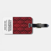 Étiquette À Bagage Papier peint rouge 2 de photo faite sur commande (Dos horizontal)