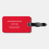 Étiquette À Bagage Papiers et imprimés noirs et blancs personnalisés (Dos horizontal)