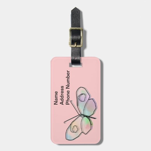 Étiquette À Bagage Papillon (Devant Vertical)