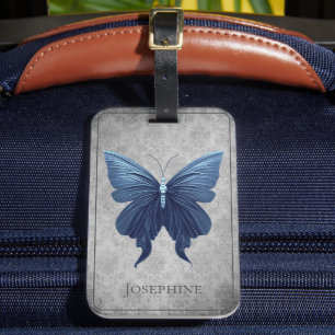 Étiquette À Bagage Papillon à bijoux bleu