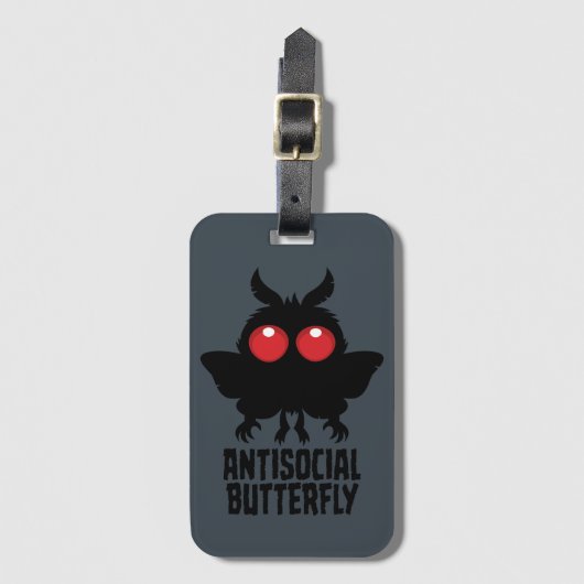Étiquette À Bagage Papillon Antisocial Mothman Cryptide (Devant Vertical)