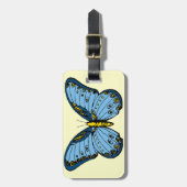 Étiquette À Bagage Papillon bleu (Devant Vertical)