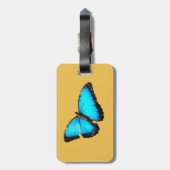 Étiquette À Bagage Papillon bleu lumineux (Dos Vertical)