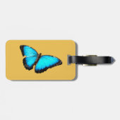 Étiquette À Bagage Papillon bleu lumineux (Dos horizontal)