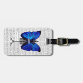 Étiquette À Bagage Papillon bleu mannequin (Devant horizontal)