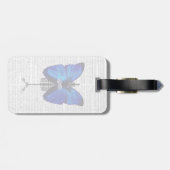 Étiquette À Bagage Papillon bleu mannequin (Dos horizontal)