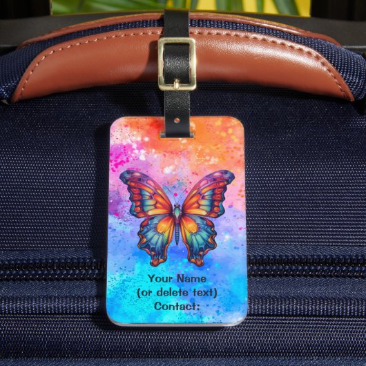 Étiquette À Bagage Papillon Bleu Orange ailes (Insitu Rectoal 2)