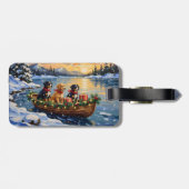 Étiquette À Bagage Papillon Christmas Boat Holiday (Dos horizontal)