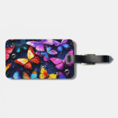 Étiquette À Bagage Papillon, chrome multicolore, chaussures colorées (Dos horizontal)