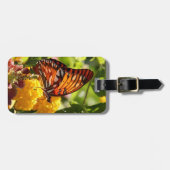 Étiquette À Bagage Papillon de monarque sur des fleurs sauvages, (Devant horizontal)