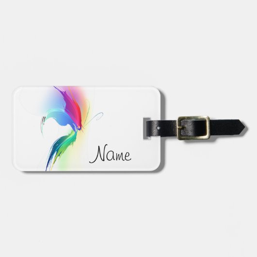 Étiquette À Bagage Papillon de peinture Abstrait (Devant horizontal)