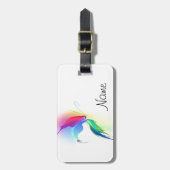 Étiquette À Bagage Papillon de peinture Abstrait (Devant Vertical)