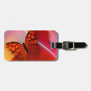 Étiquette À Bagage Papillon et Cœurs
