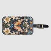 Étiquette À Bagage Papillon et Lilies Botanique (Devant Horizontal)