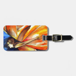 Étiquette À Bagage Papillon fille surréaliste art imaginaire original