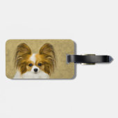 Étiquette À Bagage Papillon (Hound Tri) Peinture - Art Chien original (Dos horizontal)