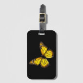 Étiquette À Bagage Papillon jaune (Devant Vertical)