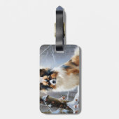 Étiquette À Bagage Papillon Laisser neiger Noël (Dos Vertical)