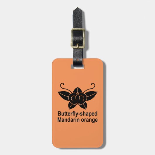 Étiquette À Bagage Papillon mandarine (Devant Vertical)