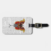 Étiquette À Bagage Papillon Mannequin Rouge Et Jaune (Devant horizontal)