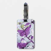 Étiquette À Bagage Papillon mauve (Dos Vertical)