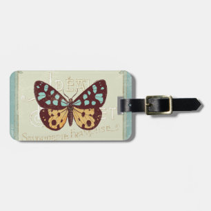 Étiquette À Bagage Papillon modelé par cru