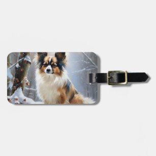 Étiquette À Bagage Papillon Noël sous la neige Christmas