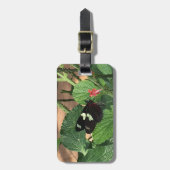 Étiquette À Bagage Papillon noir et jaune (Devant Vertical)