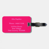 Étiquette À Bagage papillon rose -monogrammed (Dos horizontal)