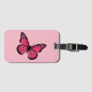 Étiquette À Bagage Papillon rouge