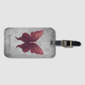 Étiquette À Bagage Papillon rouge à bijoux (Devant Horizontal)