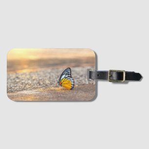 Étiquette À Bagage Papillon sur la plage