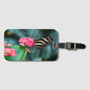 Étiquette À Bagage Papillon sur une fleur
