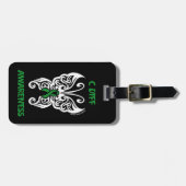 Étiquette À Bagage Papillon/Tribal...C Diff (Devant horizontal)