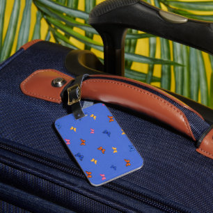 Étiquette À Bagage Papillons Colorés