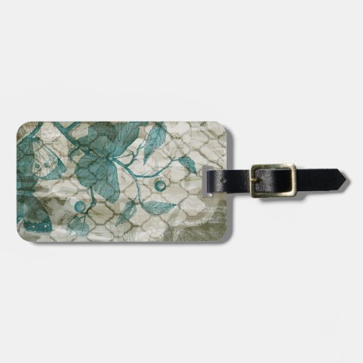 Étiquette À Bagage Papillons d'arabesque V (Devant horizontal)