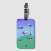 Étiquette À Bagage Papillons multicolores (Devant Vertical)