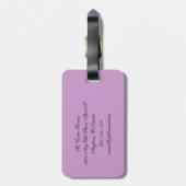 Étiquette À Bagage Papillons pourpres faits sur commande (Dos Vertical)