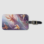 Étiquette À Bagage Papillons stylisés et fleurs (Devant Horizontal)