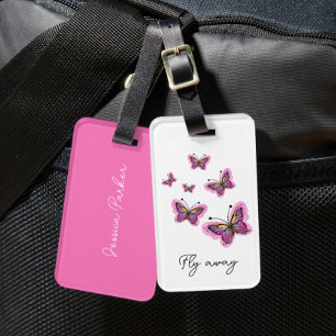 Étiquette À Bagage Papillons volants