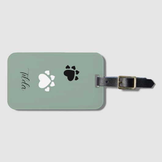 Étiquette À Bagage Paquets cardiaques de chiot monogrammes (Devant Horizontal)