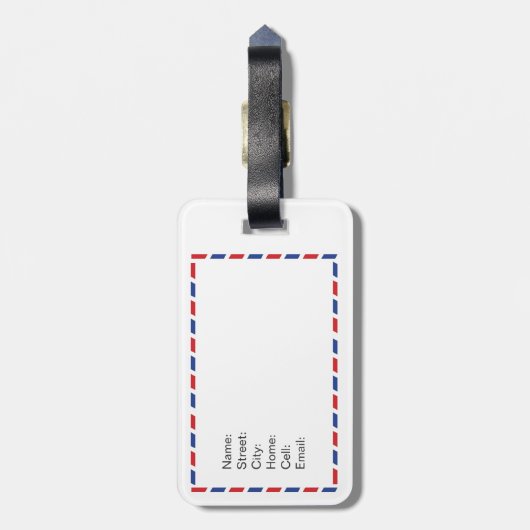 Étiquette À Bagage Par avion (Dos Vertical)