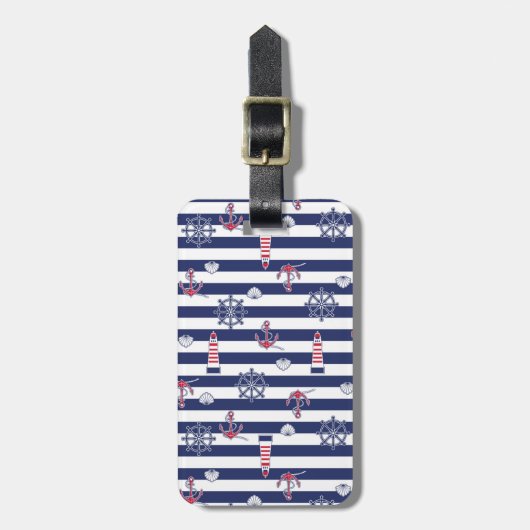 Étiquette À Bagage Par le motif de mer (Devant Vertical)